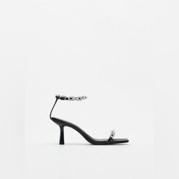🆕(NWT) ZARA Rhinestone Chain Heels. Size US 11. ***SEE DESCRIPTION*** - Picture 4 of 10